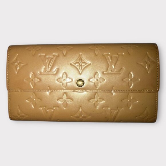 Louis Vuitton Monogram Vernis Sarah Wallet TH4079 Poudre Embossed Patent Leather - Picture 2 of 10